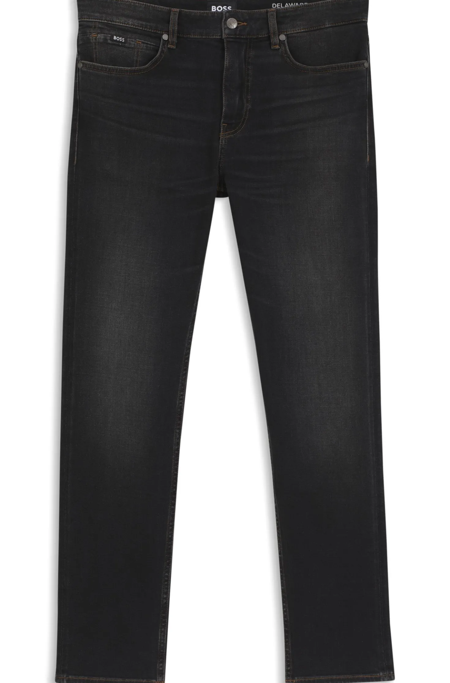 Delaware Schwarze Slim-Fit Jeans aus elastischem Baumwoll-Mix
