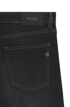 Delaware Schwarze Slim-Fit Jeans aus elastischem Baumwoll-Mix