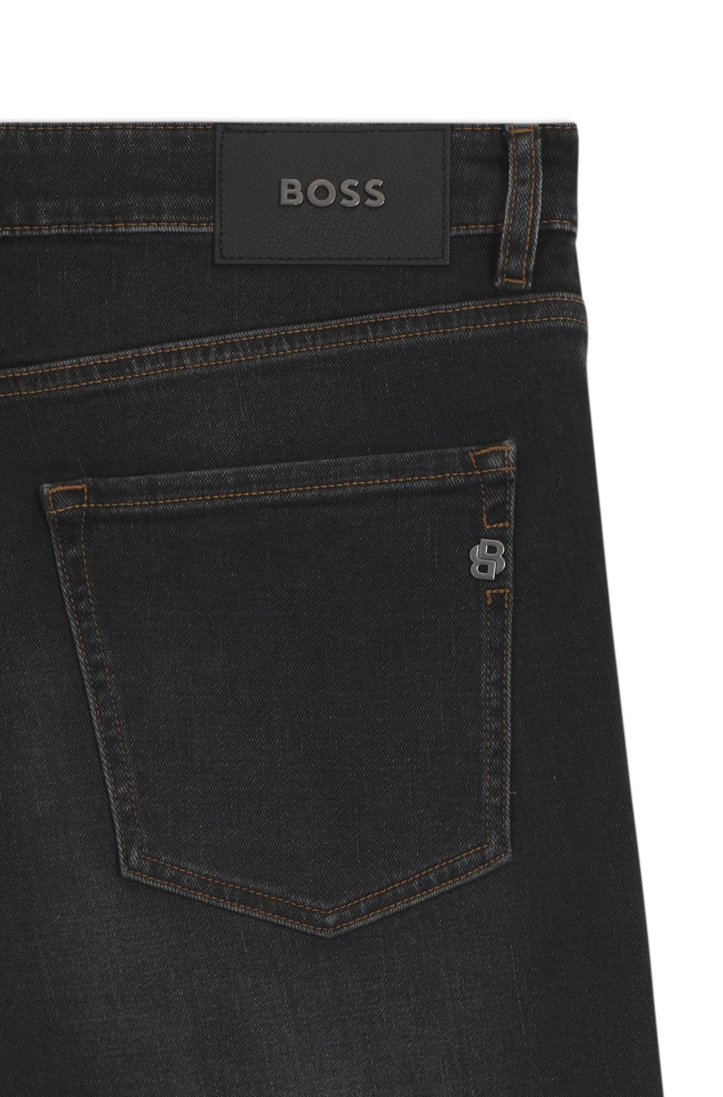 Delaware Schwarze Slim-Fit Jeans aus elastischem Baumwoll-Mix