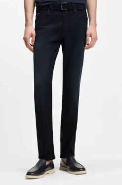 Delaware Slim-Fit Jeans aus blauem Knit Denim
