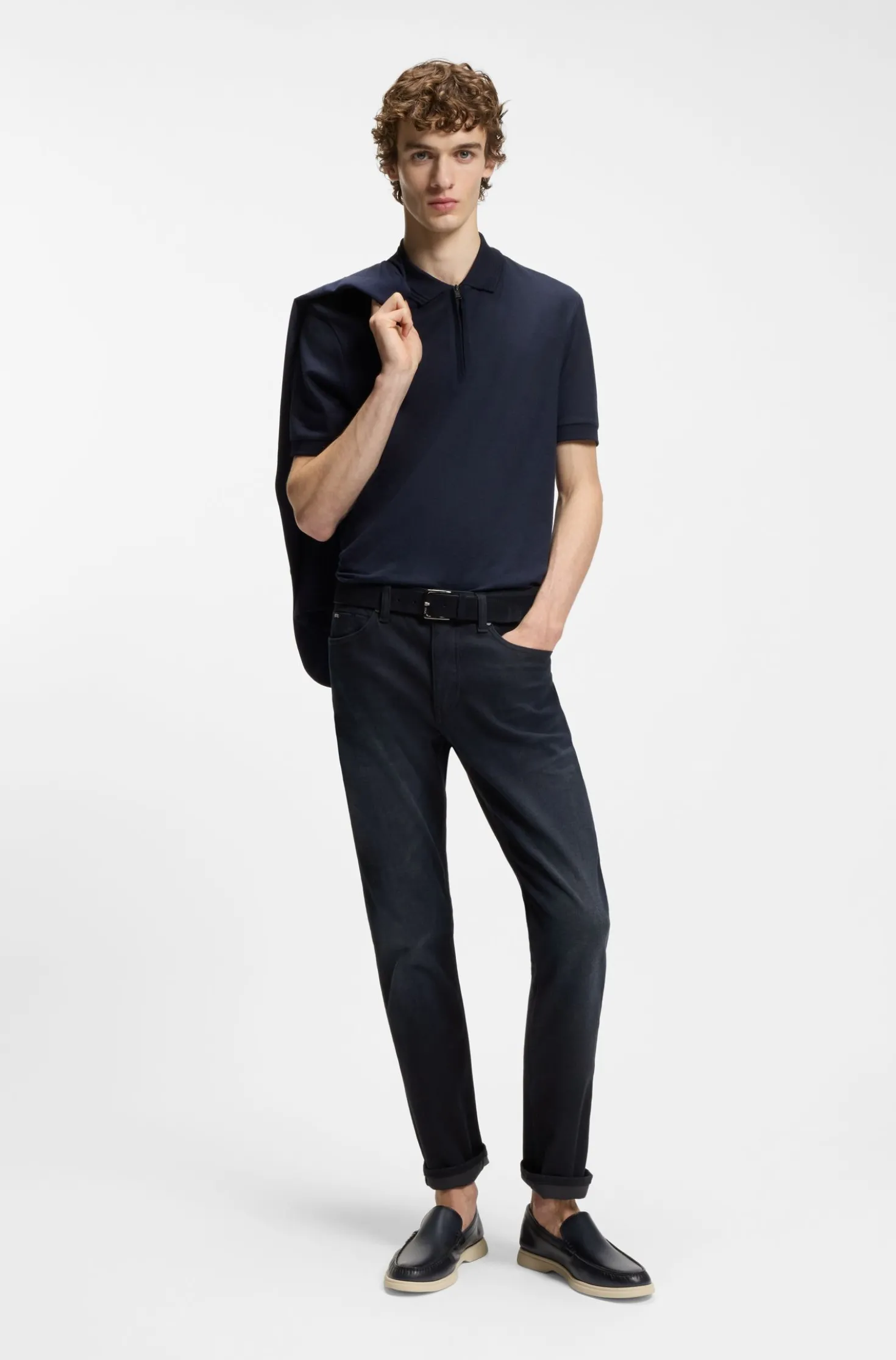 Delaware Slim-Fit Jeans aus blauem Knit Denim