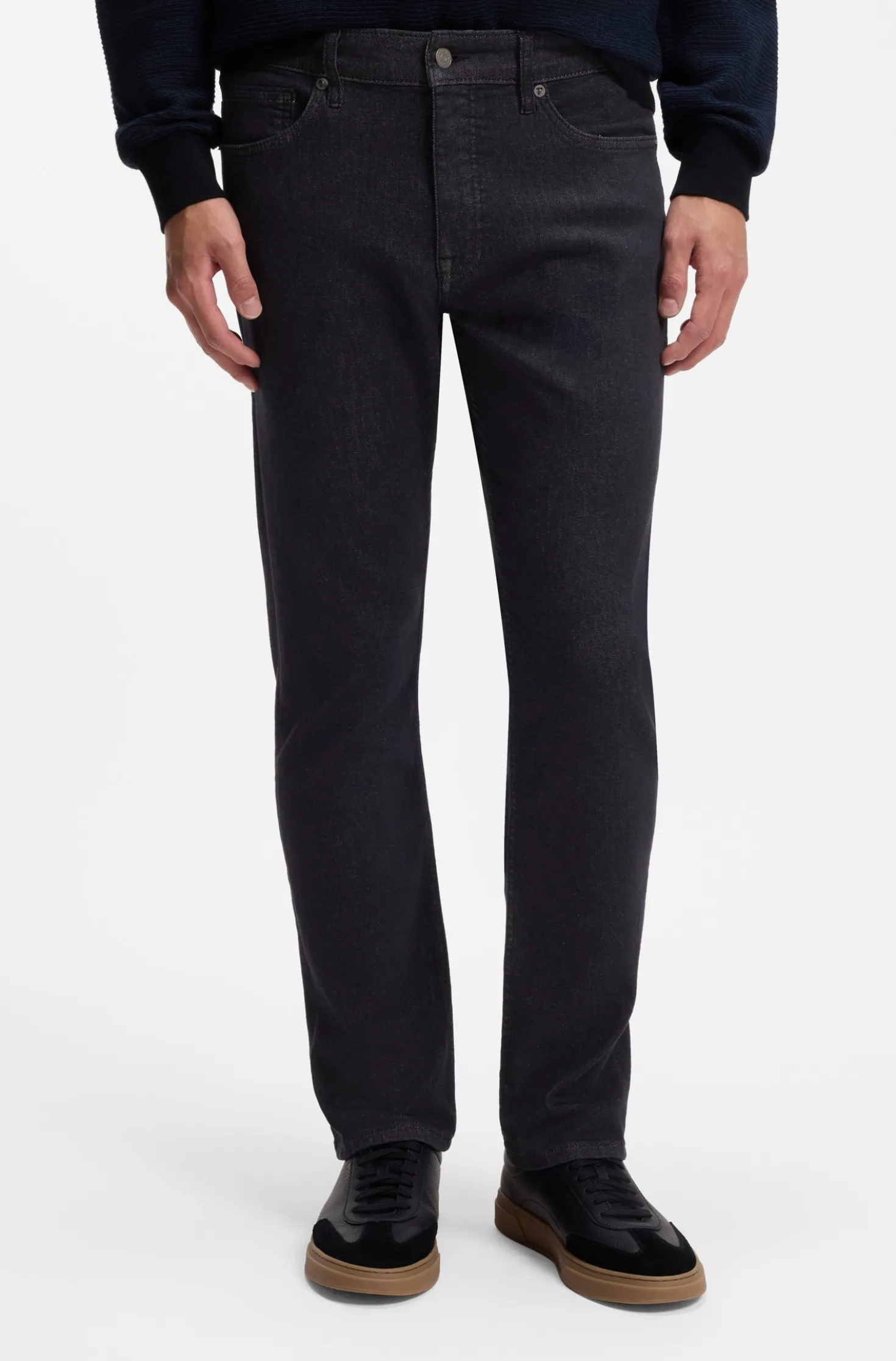 Delaware Slim-Fit Jeans aus dunkelblauem Soft-Motion-Denim