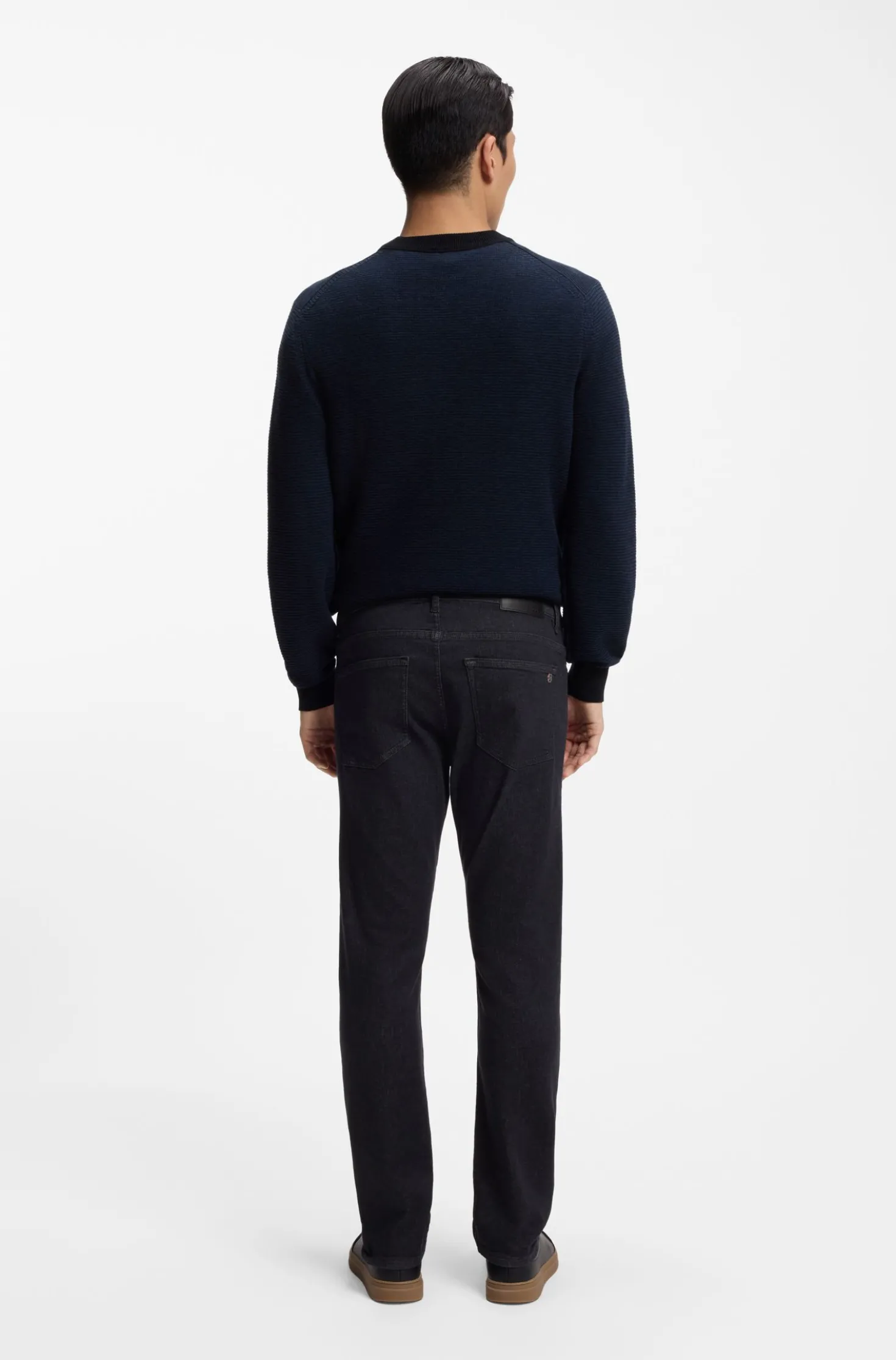 Delaware Slim-Fit Jeans aus dunkelblauem Soft-Motion-Denim