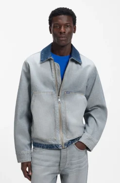 Denim Jacke mit umgekehrtem Styling