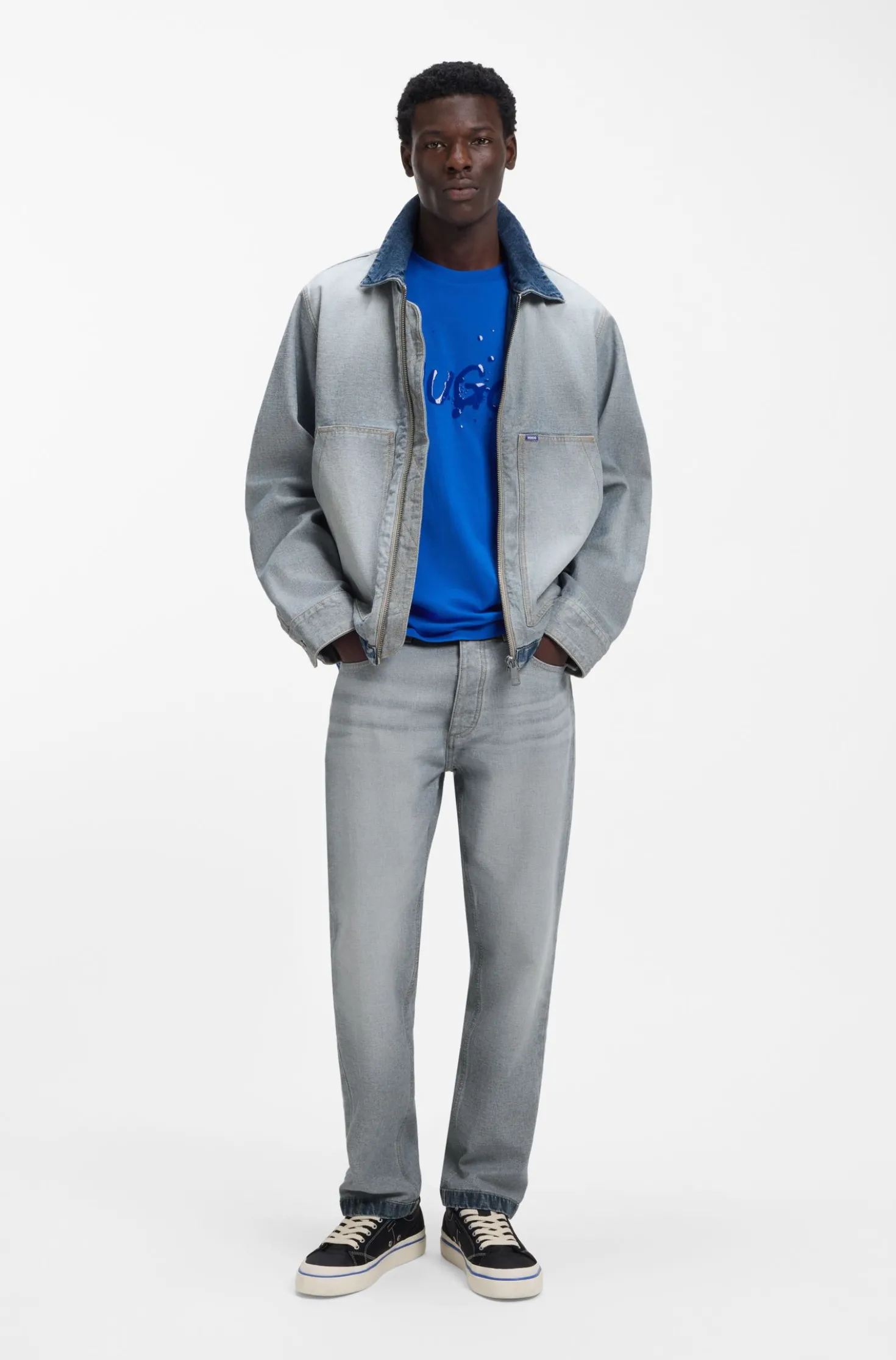 Denim Jacke mit umgekehrtem Styling