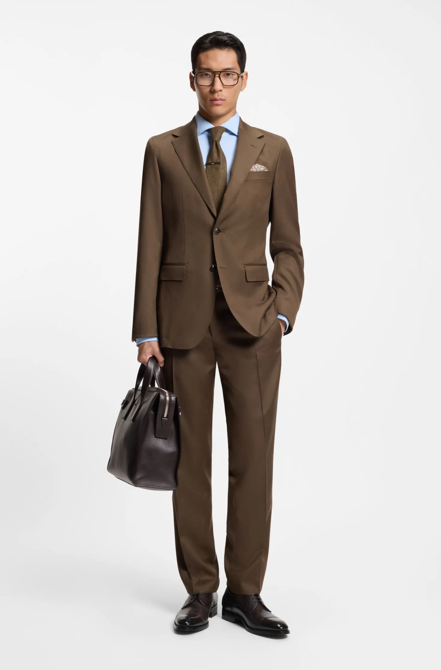 Derbys aus Leder mit Brogue-Details