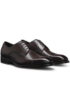 Derbys aus Leder mit Brogue-Details