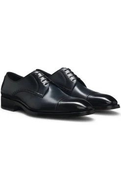Derbys aus Leder mit Brogue-Details