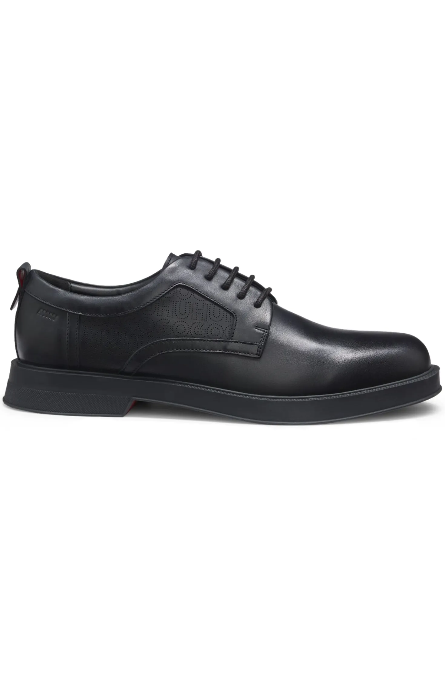 Derbys aus Leder mit perforierten Monogrammen