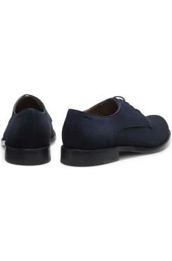 Derbys aus softem Veloursleder