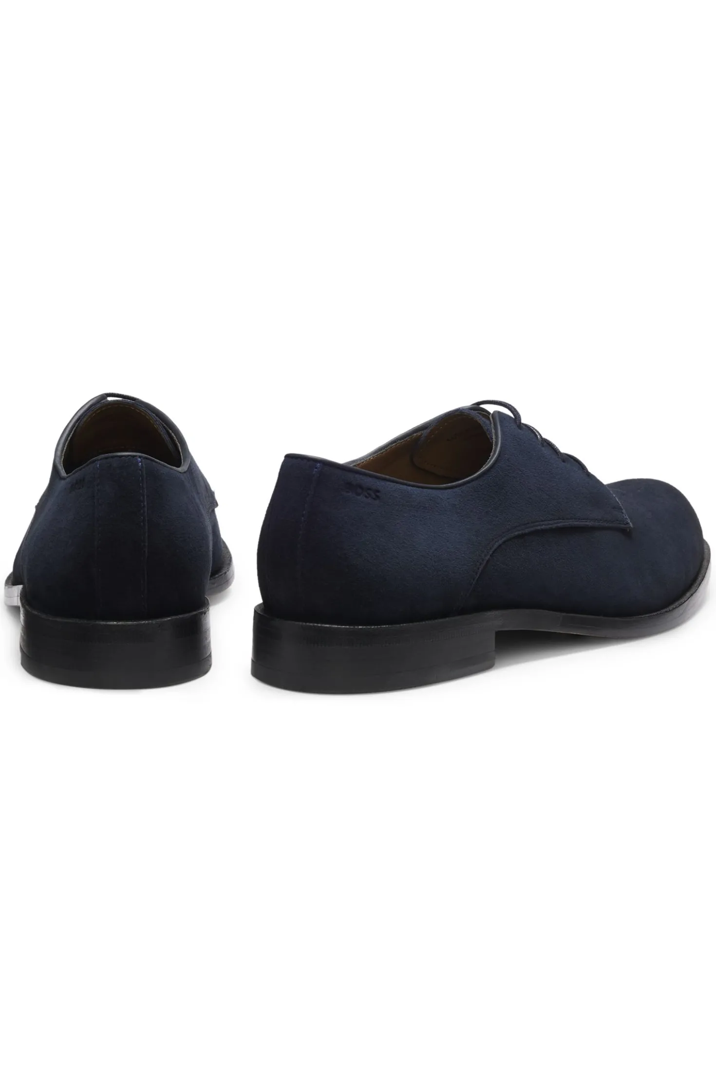 Derbys aus softem Veloursleder