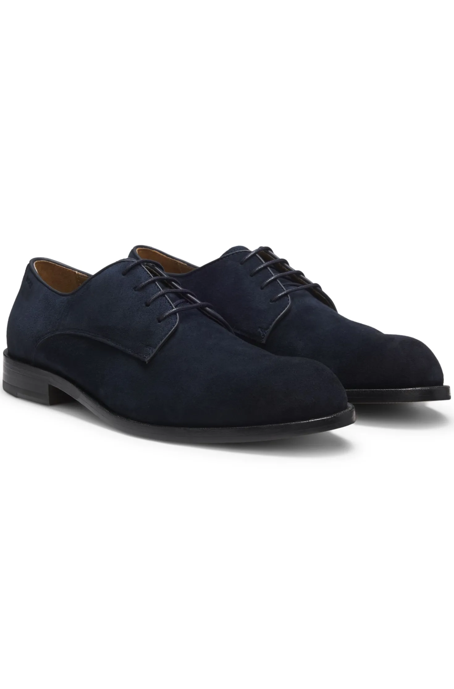 Derbys aus softem Veloursleder