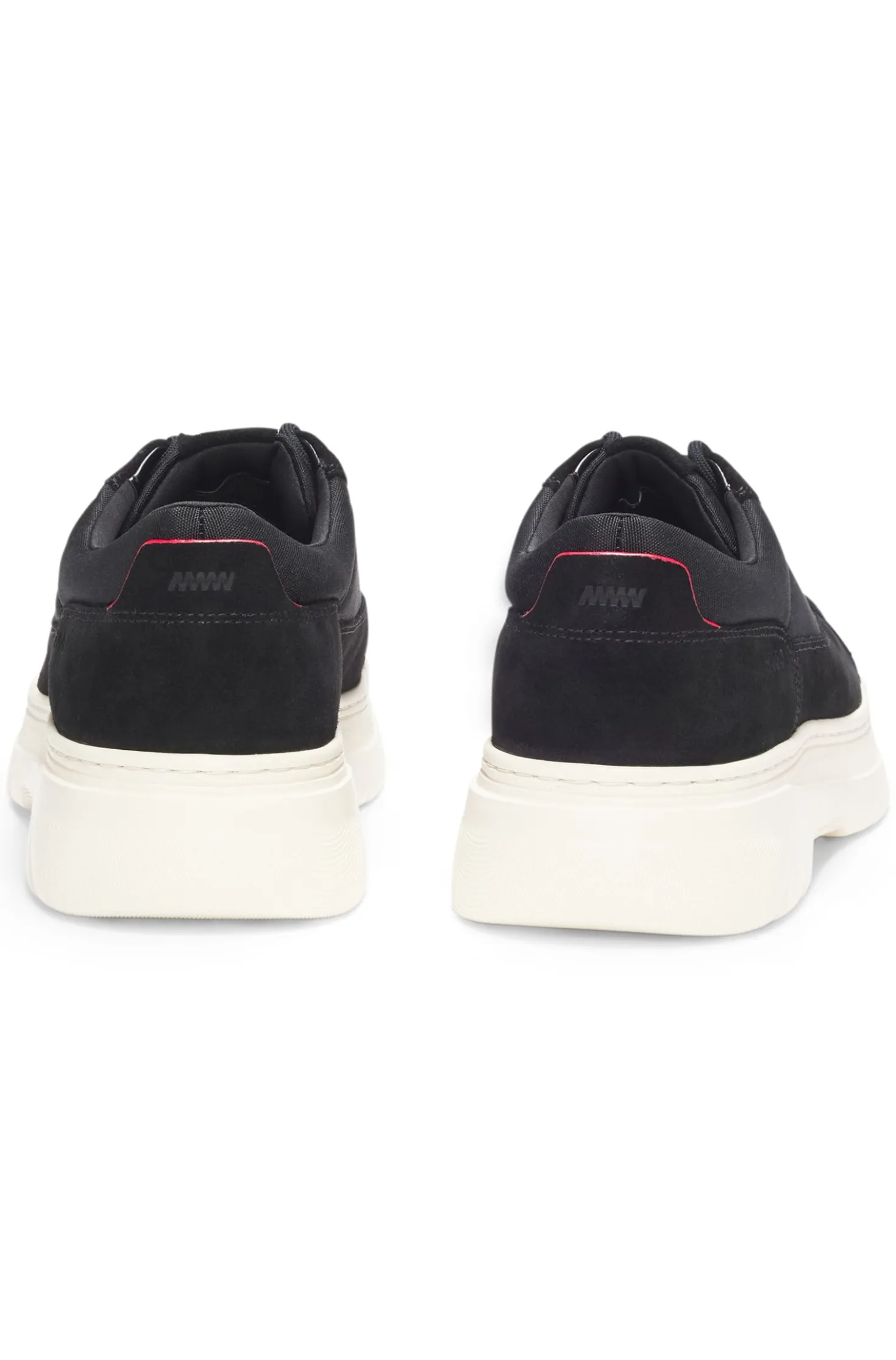 Derbys aus Veloursleder mit Canvas-Details