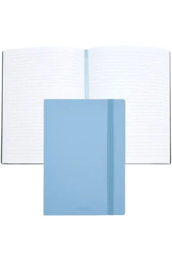 DIN-A5-Notizbuch aus pastellblauem Kunstleder