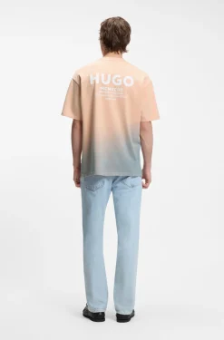 Dip-dyed T-Shirt aus Baumwoll-Jersey mit Logo
