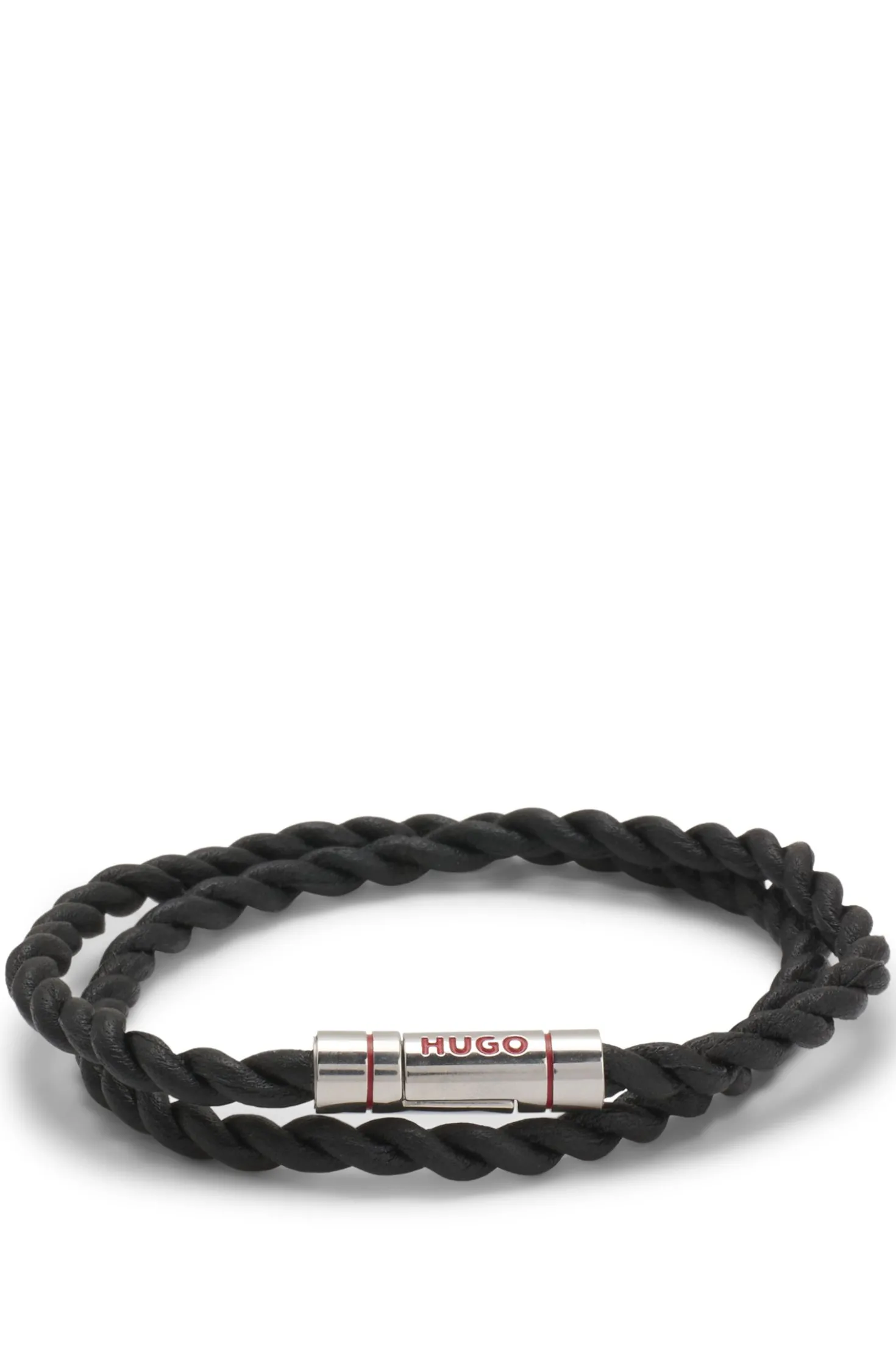Doppeltes Armband aus geflochtenem Leder