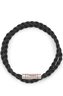 Doppeltes Armband aus geflochtenem Leder