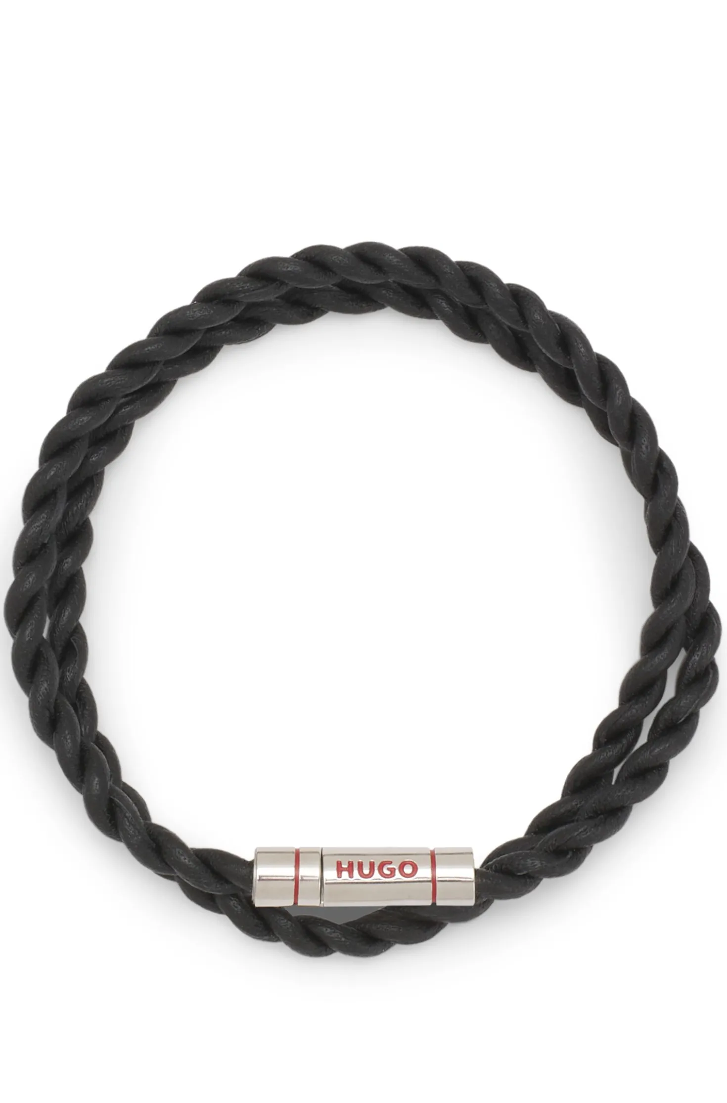 Doppeltes Armband aus geflochtenem Leder
