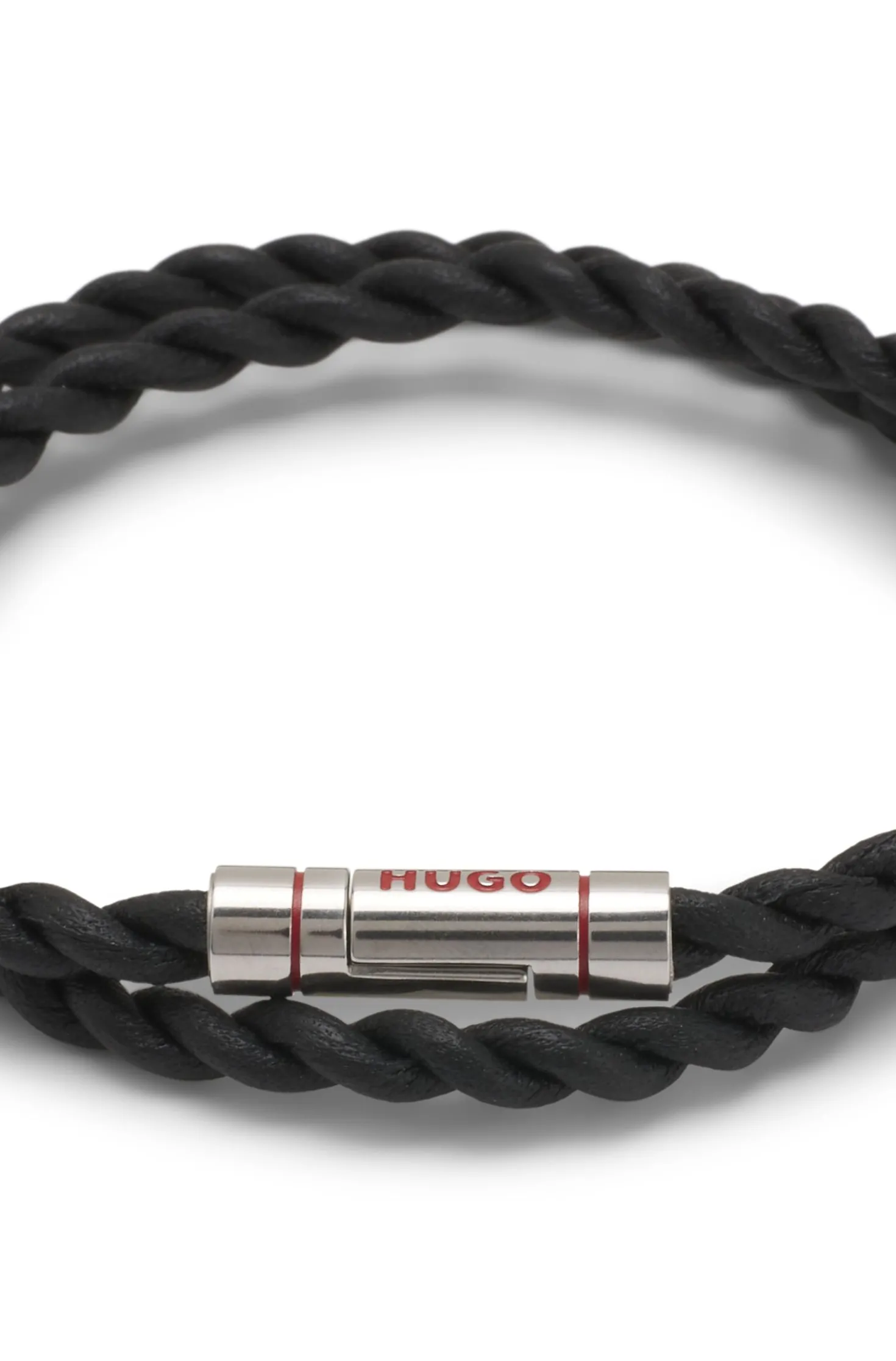 Doppeltes Armband aus geflochtenem Leder
