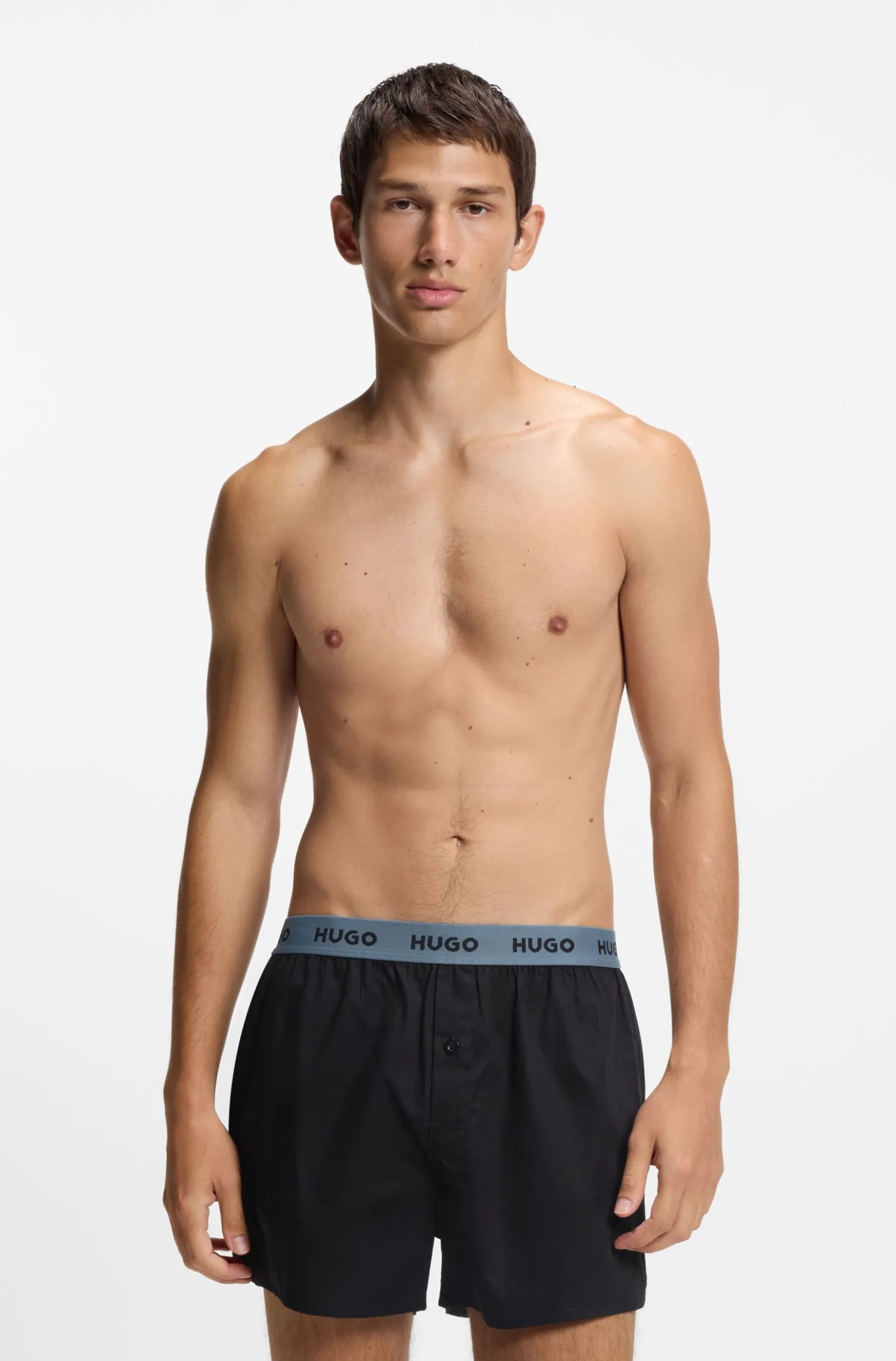 Dreierpack Boxershorts aus Baumwolle mit Logos am Bund
