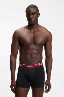Dreierpack eng anliegende Boxershorts aus Stretch-Baumwolle mit Logo-Bund