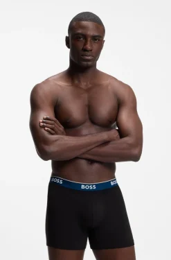 Dreierpack eng anliegende Boxershorts aus Stretch-Baumwolle mit Logo-Bund