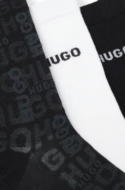 Dreierpack kurze Socken aus Baumwoll-Mix mit Logos