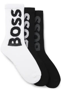 Dreierpack kurze Socken mit großen Logos