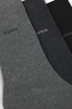 Dreierpack mittelhohe Socken aus Stretch-Gewebe