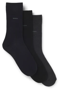 Dreierpack mittelhohe Socken aus Stretch-Gewebe