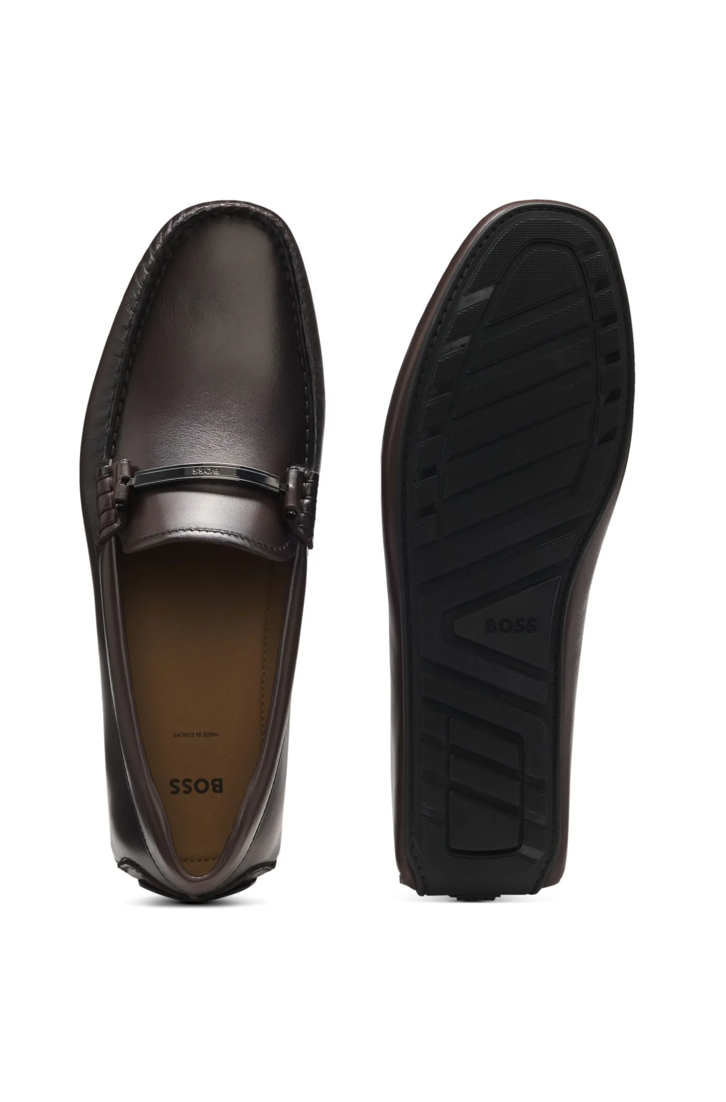Driver-Schuhe aus Nappaleder mit Logo-Hardware