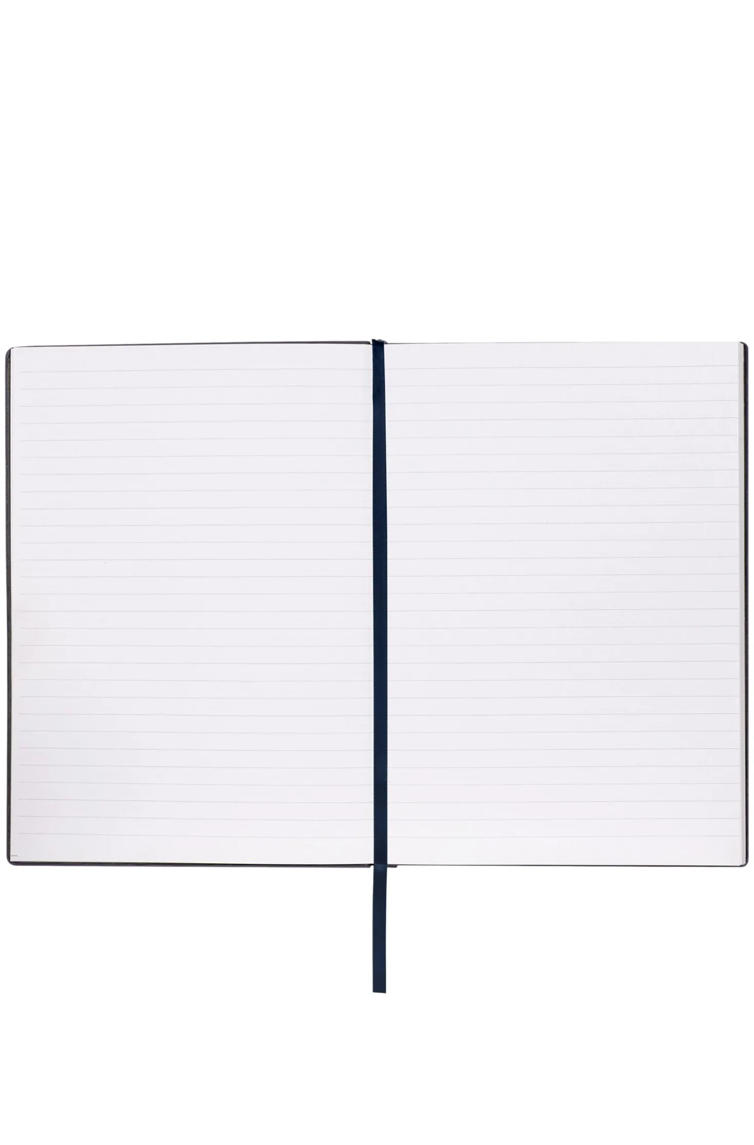 Dunkelblaues A5-Notizbuch mit floralem Print und Folien-Logo