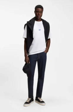 Dunkelblaue Tapered-Fit Jeans aus Stretch-Denim