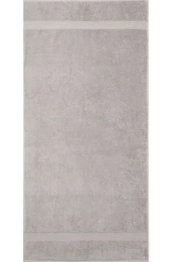 Duschtuch aus Baumwolle in Silber mit Logo-Stickerei