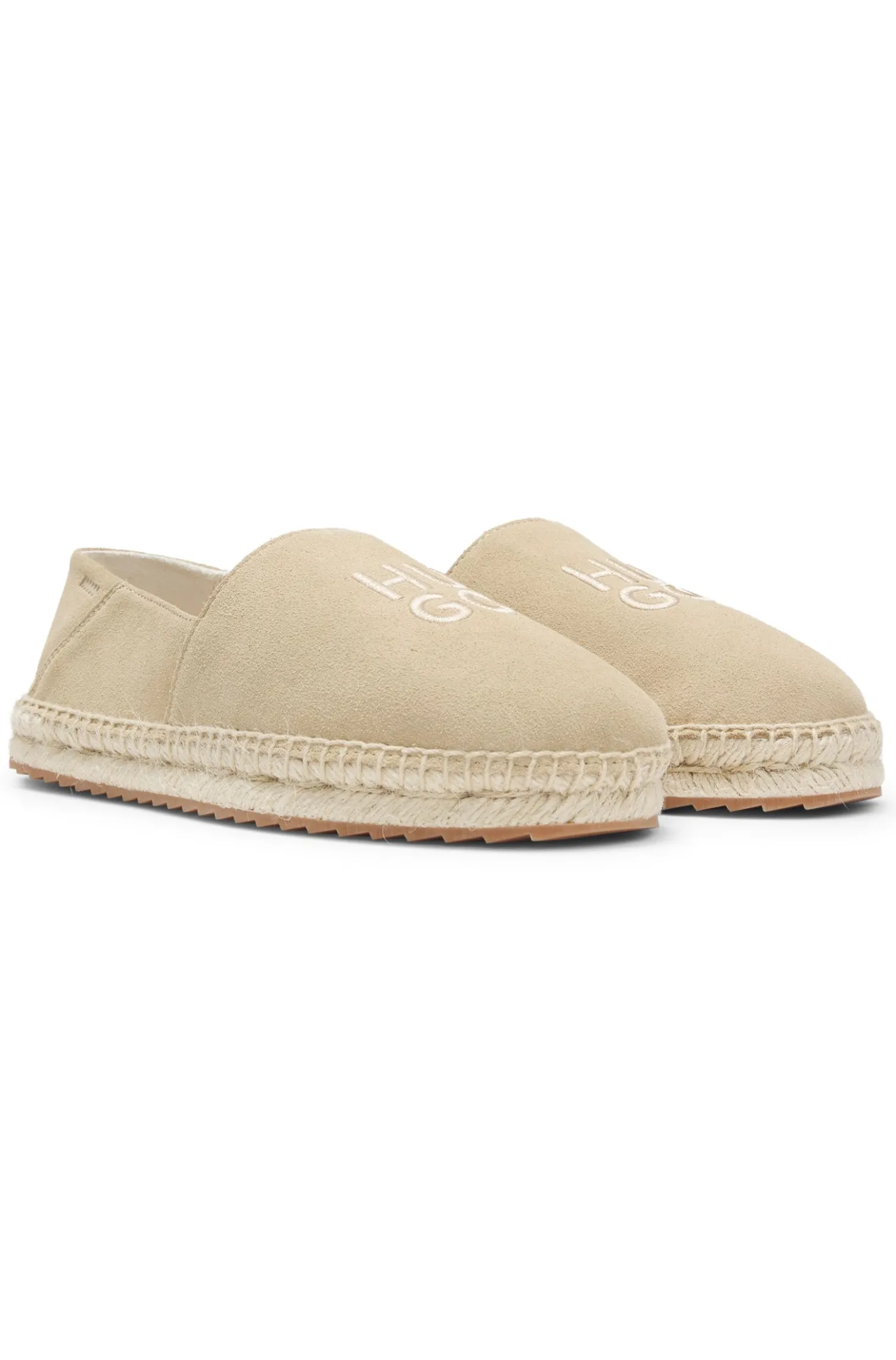 Espadrilles aus Veloursleder mit Stack-Logo