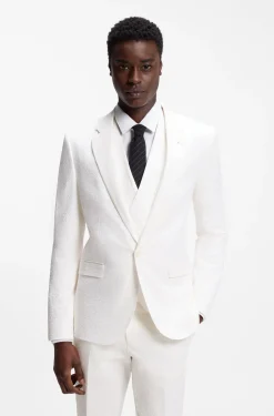 Extra Slim-Fit Anzug aus Stretch-Baumwolle-Seersucker mit drei Pieces