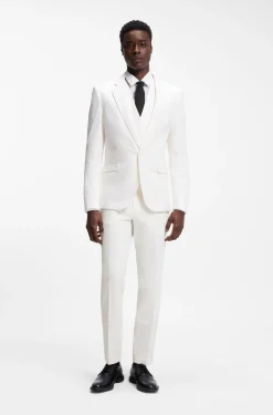 Extra Slim-Fit Anzug aus Stretch-Baumwolle-Seersucker mit drei Pieces