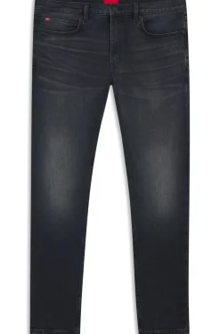 Extra Slim-Fit Jeans aus aschblauem Stretch-Denim