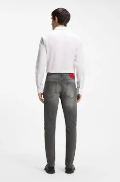 Extra Slim-Fit Jeans aus grauem, verwaschenem Stretch-Denim