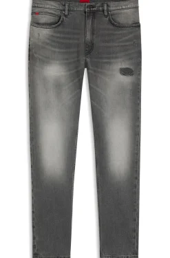 Extra Slim-Fit Jeans aus grauem, verwaschenem Stretch-Denim