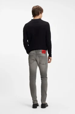 Extra Slim-Fit Jeans aus grauem Used-Denim