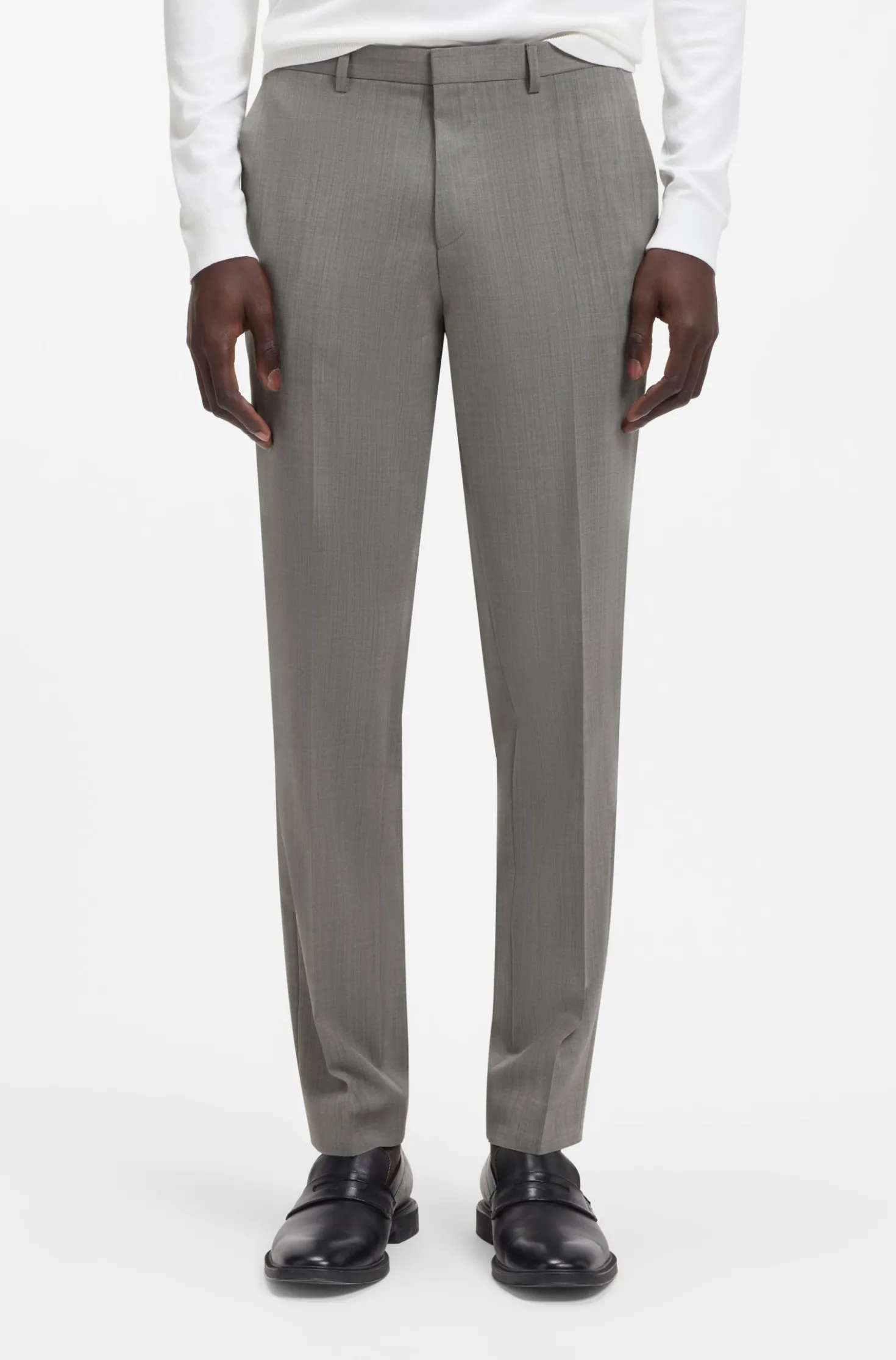 Extra Slim-Fit Popeline-Anzug aus Woll-Mix