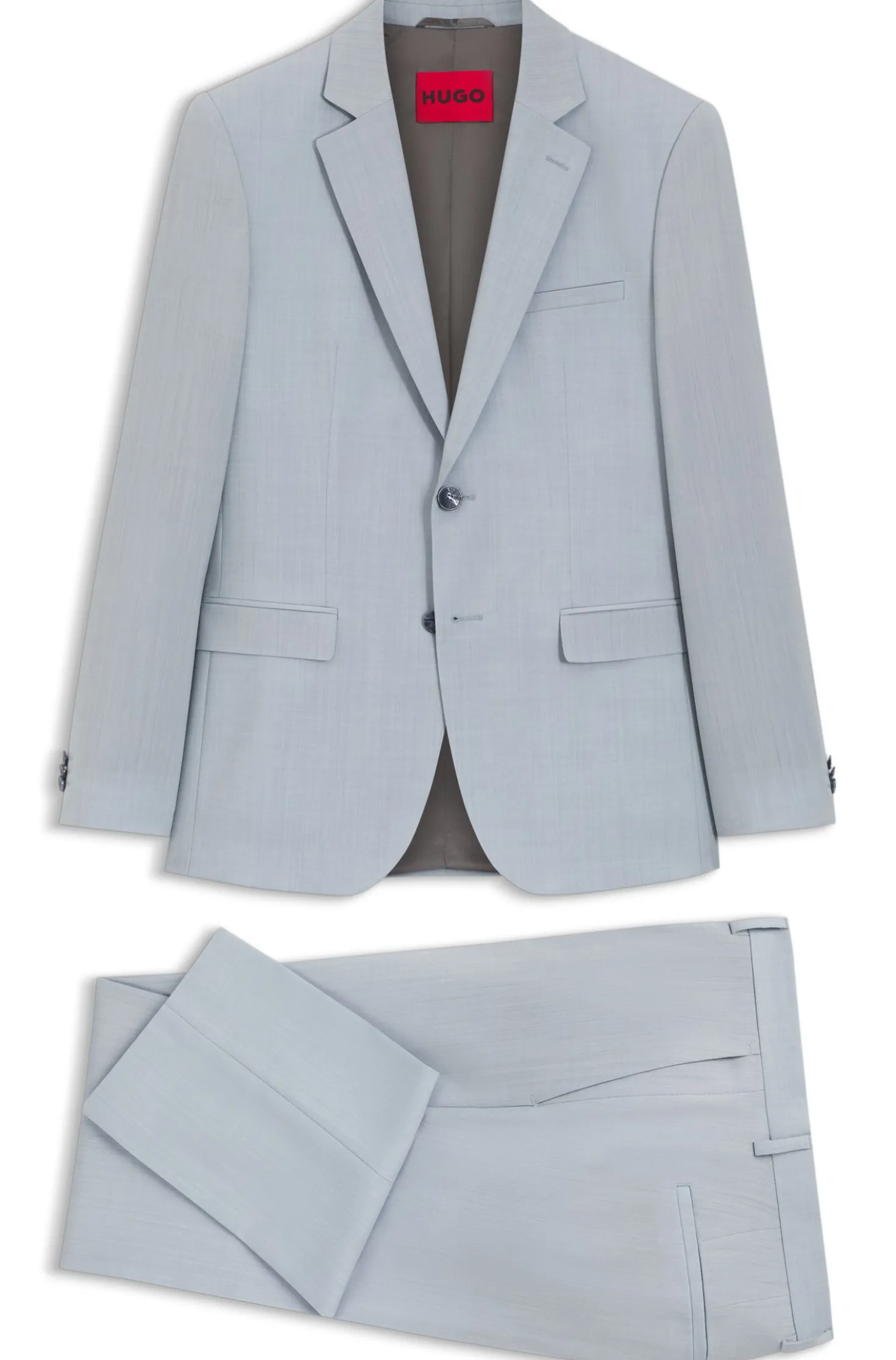 Extra Slim-Fit Popeline-Anzug aus Woll-Mix