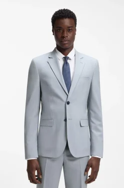 Extra Slim-Fit Popeline-Anzug aus Woll-Mix