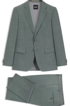 Fein gemusterter Slim-Fit Zweiteiler aus Stretch-Gewebe