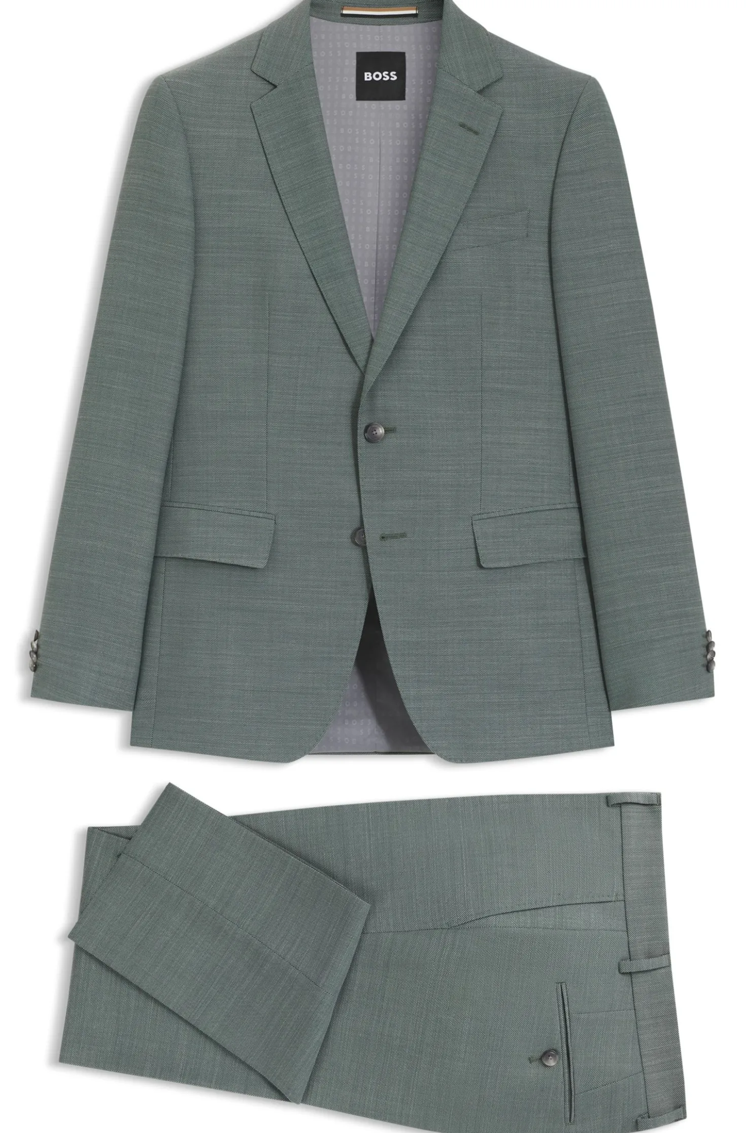Fein gemusterter Slim-Fit Zweiteiler aus Stretch-Gewebe