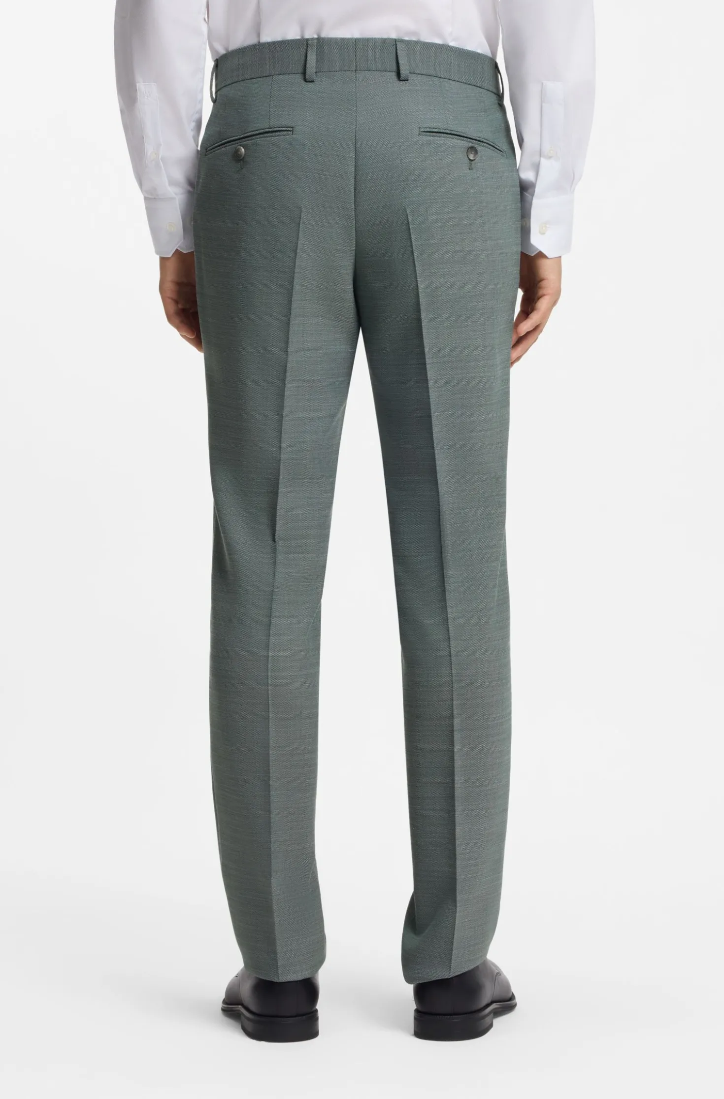 Fein gemusterter Slim-Fit Zweiteiler aus Stretch-Gewebe