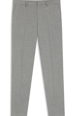 Fein gemusterte Slim-Fit Hose aus Stretch-Wolle