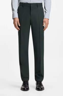 Fein gemusterte Slim-Fit Hose aus Stretch-Wolle