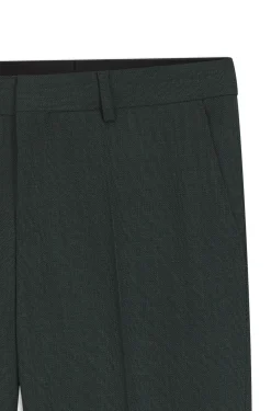 Fein gemusterte Slim-Fit Hose aus Stretch-Wolle